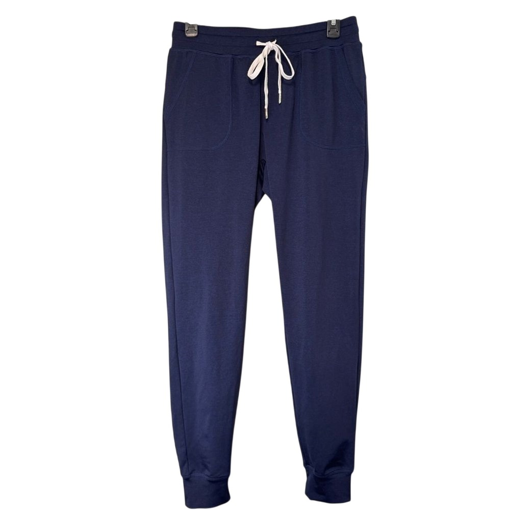 Zyia Active Navy Blue Women's Drawstring Elastic Fitness Joggers Pants Jogger sm